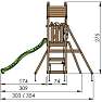 Jungle Gym Totem legetårn komplet inkl. gyngemodul og rød rutsjebane