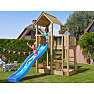 Jungle Gym Mansion 2.1 legetårn inkl. 120 kg sand og blå rutsjebane