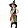 Halloween regnbue heks kostume str. 128