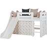 Hoppekids ECO Luxury halvhøj seng med rutsjebane og skrå stige 70x160 cm