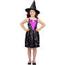 Halloween heksekostume med stjerner kostume str. 116