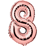 Salling tal folieballon nr. 8, H: 35 cm - rosegold