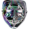 Halloween maske med LED - flere varianter - assorteret