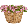 Blomsterkrans til cykelkurven - lyserød blomst