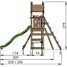 Jungle Gym Totem legetårn komplet inkl. klatremodul og blå rutsjebane