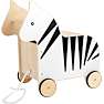 Small Foot trækdyr legetøjskasse i træ - zebra