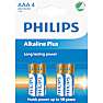 Philips Alkaline Plus AAA batterier 4-pak
