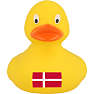 Lilalu badeand - gul med dansk flag
