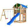 Jungle Gym Fort 2.1 legetårn inkl. Swing Module og blå rutsjebane