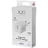 X2O 45W dobbelt hjemmelader USB-C/C GaN - Hvid