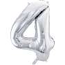 Folieballon "4" H:86 cm - flere varianter - assorteret