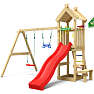 Jungle Gym Totem legetårn komplet inkl. gyngemodul og rød rutsjebane