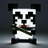 Panda natlampe - hvid og sort