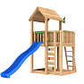 Jungle Gym Mansion 2.1 legetårn inkl. 120 kg sand og blå rutsjebane