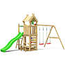 Jungle Gym Teepee legetårn komplet inkl. gyngemodul og grøn rutsjebane