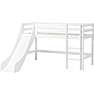 Spiloppe halvhøj seng med rutsjebane 70x160 cm  - hvid