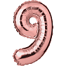 Salling tal folieballon nr. 9, H: 35 cm - rosegold