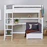 Hoppekids ECO Luxury MEGA-seng 90x200cm med skrå stige, lounge-modul og bordplade