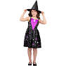 Halloween heksekostume med stjerner kostume str. 116