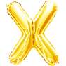 Salling bogstav folieballon "X" H: 35 cm - Guld