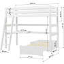 Hoppekids ECO Luxury MEGA-seng 90x200cm med skrå stige, lounge-modul og bordplade