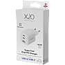 X2O 65W tredobbelt hjemmelader USB-C/C/A GaN - Hvid