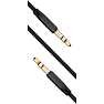 Fixed audio 2x3,5 mm fladt kabel 1 meter - sort