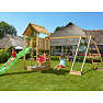 Jungle Gym Cabin 2.1 legetårn inkl. klatremodul og rutsjebane