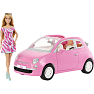 Barbie dukke med Fiat 500