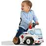 Falk Toys ambulance ride-on med opbevaringsrum, rat og horn