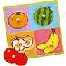 VIGA Frugt træpuslespil - 4 brikker