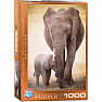Puslespil Elephant & Baby - 1000 brikker