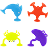 Scoop Sealife Suction Playset 8-pak