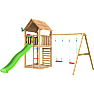 Jungle Gym Cabin 2.1 legetårn inkl. gyngemodul og rutsjebane