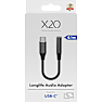 X2O Longlife USB-C-lydadapter USB-C 3,5 mm 0,1 m - Sort