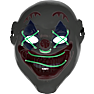 Halloween maske med LED - flere varianter - assorteret