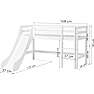 Spiloppe halvhøj seng med rutsjebane 70x160 cm - hvid og beige