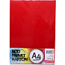 Farvet karton A4 10 ark - rød