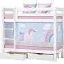 Hoppekids Unicorn forhæng til halvhøj- og køjeseng 70x160 cm