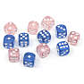 Games for fun transparente terninger rød/blå 12-pak