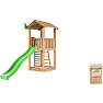 Jungle Gym Cottage 2.1 legetårn inkl. rutsjebane og 120 kg sand