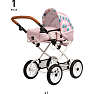 BRIO Kombi dukkevogn, dråbemønster, pink