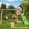 Jungle Gym Lodge inkl. swing, sand & grøn slide