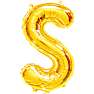 Salling bogstav folieballon "S" H: 35 cm - Guld