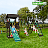 Jungle Gym Casa legetårn med mørkegrøn rutsjebane