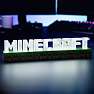 Minecraft lampe - hvid, sort og brun