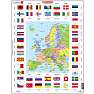 Puslespil Kart/flag - Europa - 70 brikker