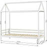 Hoppekids ECO Dream Husseng 90x200cm - Hvid