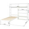 Hoppekids Storey reol med 8 hylder og seng 90x200 cm