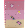 Danpen Junior Notesbog med Charms - pink/gul